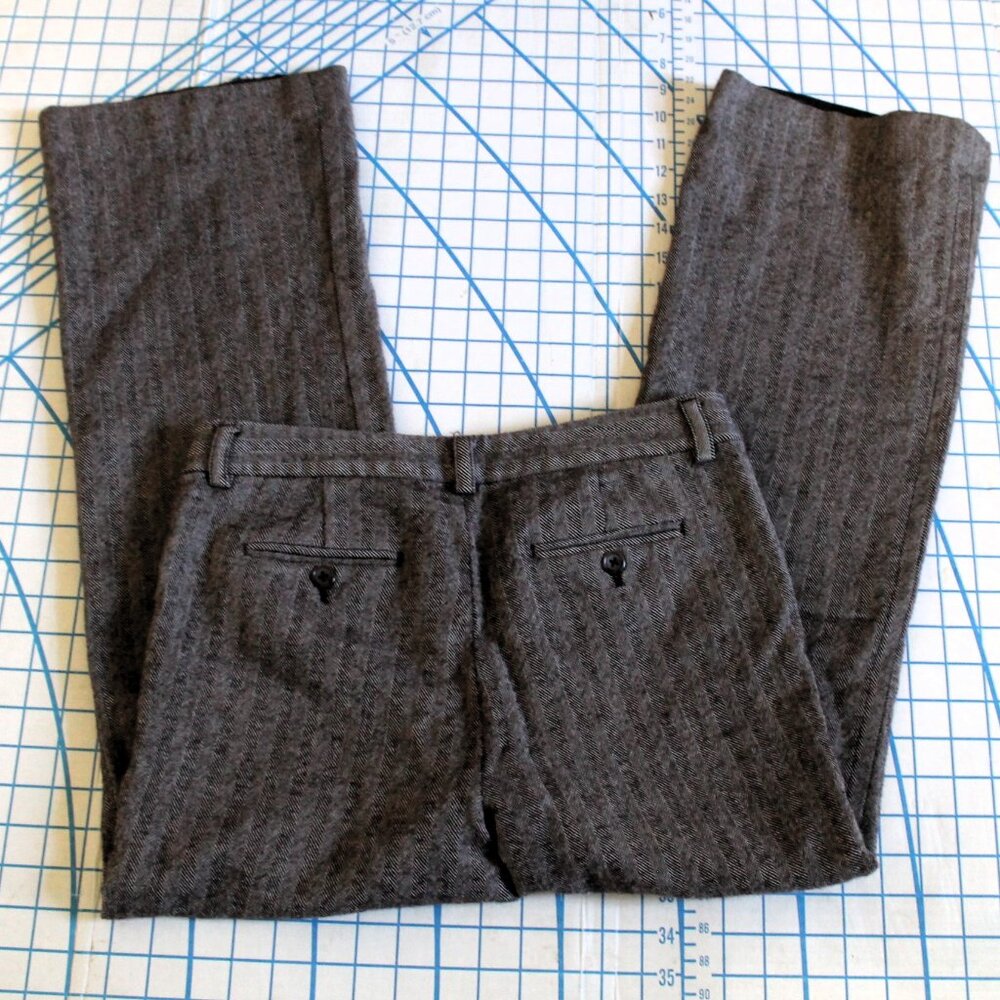 J. Crew Factory Favorite Fit Brown Wool Herringbone Lined Trousers Pants, Size 4 - Picture 4 of 10